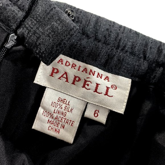 Adrianna Papell Womens Skirt Size 6 Black Silk Lined Dressy Pencil - Picture 2 of 6